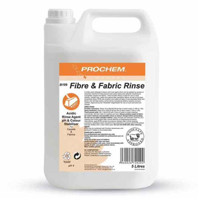 Prochem (B109) Fibre & Fabric Rinse - 5ltr Prochem (B109) Fibre & Fabric Rinse - 5ltr