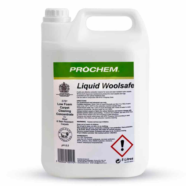 Prochem (S781) Liquid Woolsafe - 5ltr Prochem (S781) Liquid Woolsafe - 5ltr