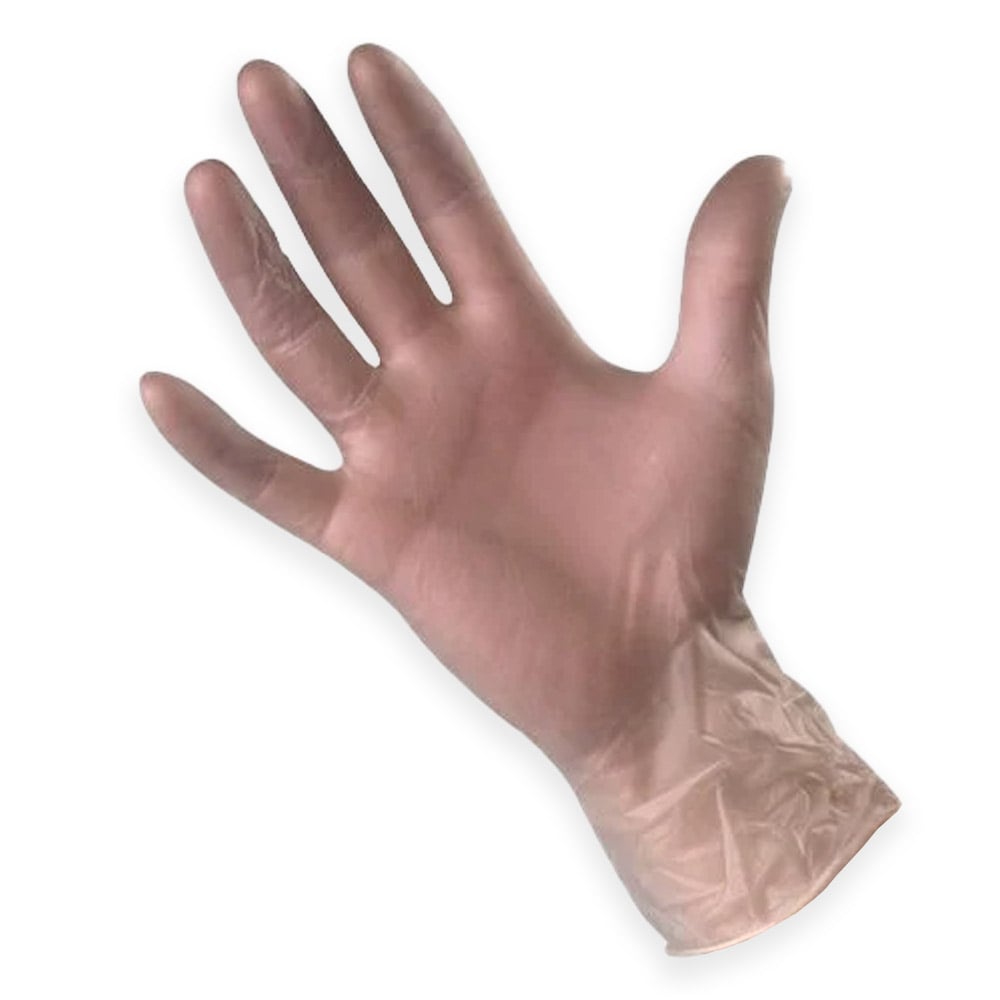 Clear Powderfree Vinyl Disposable Gloves (Large) - Box of 100