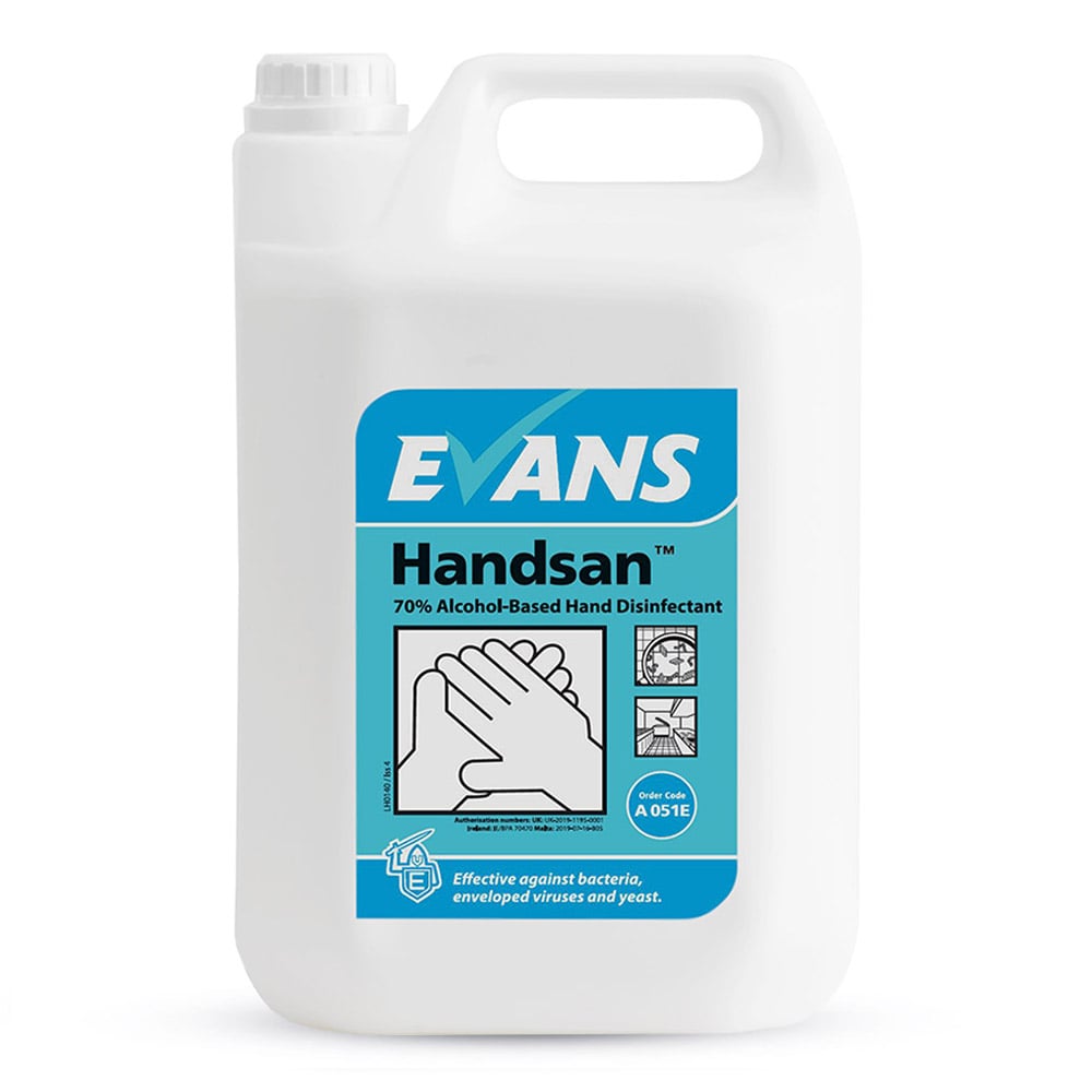 Evans Vanodine Handsan Alcohol Hand Sanitiser - 5ltr