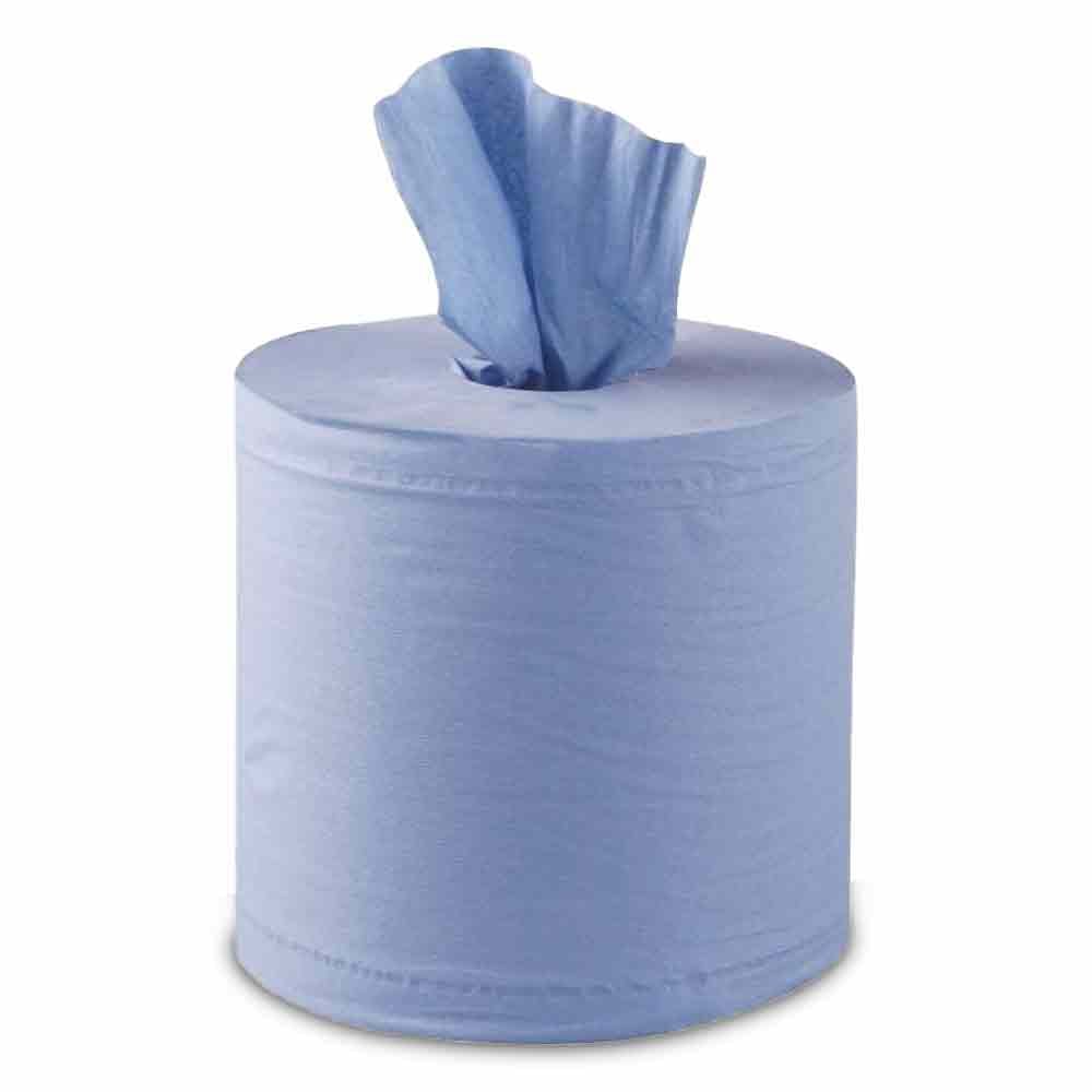 Blue 150m 2ply Centrefeed Rolls (16.6cm) - Case of 6