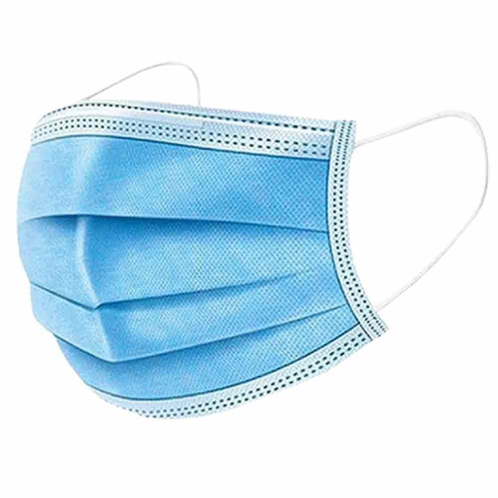 Fluid Resistant 3ply Face Mask with Nose Clip - Pack of 50