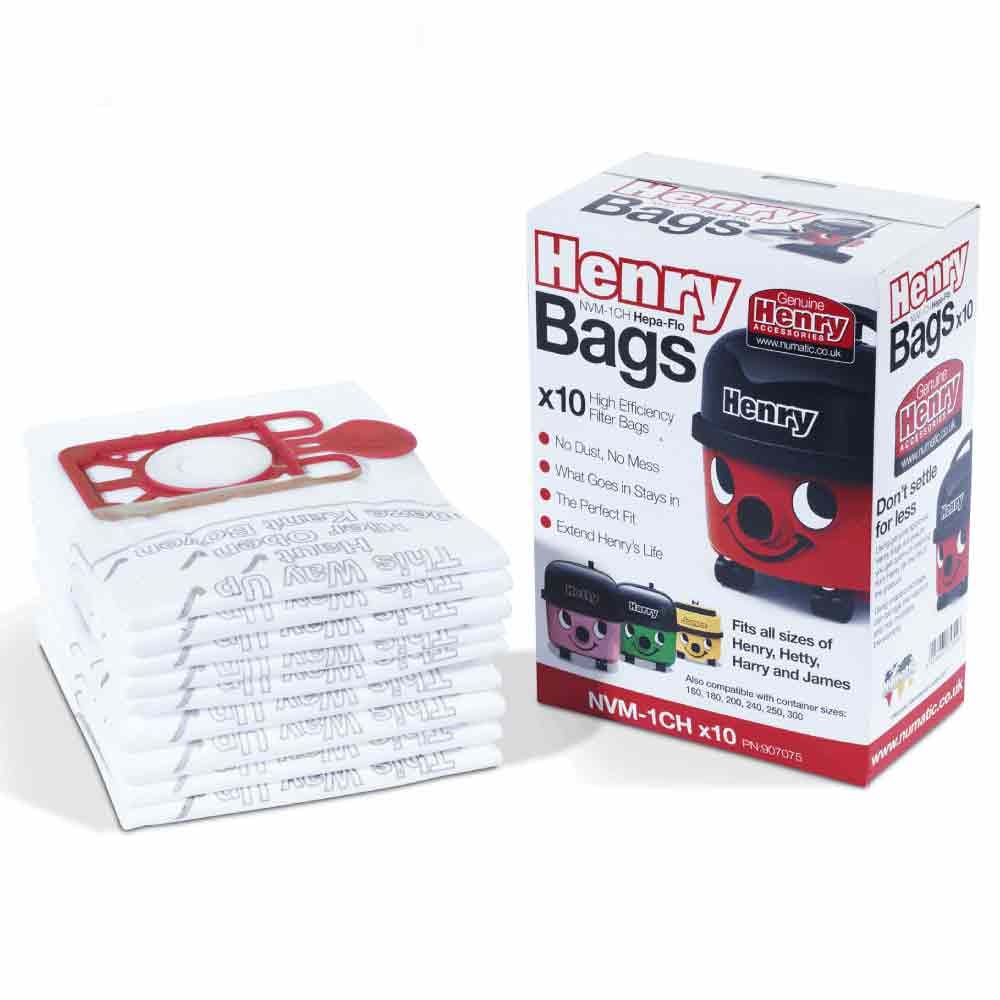 Numatic HepaFlo Filter Bags for Henry, Hetty, Harry & James (NVM-1CH) - Pack of 10